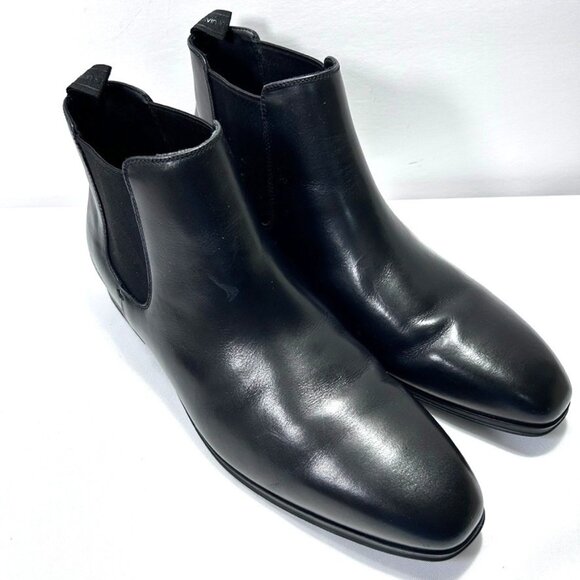 Calvin Klein Juno CMJUNO Mens Black Leather Slip On Chelsea Boots 13 - Picture 1 of 8